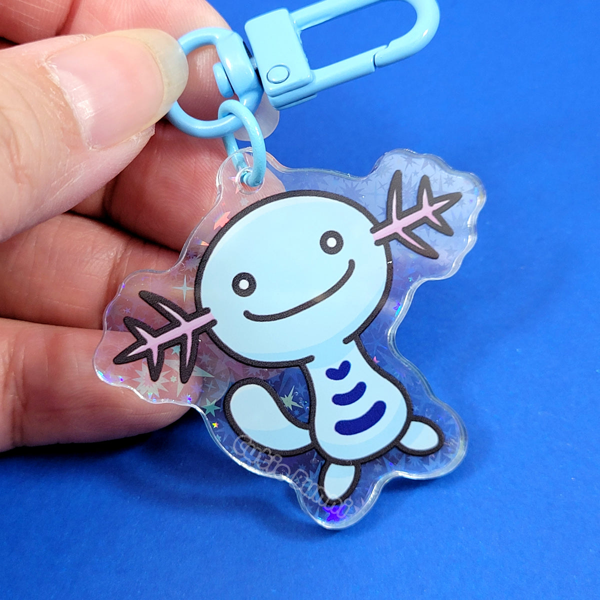 Blue Axolotl Double Sided Acrylic Charm