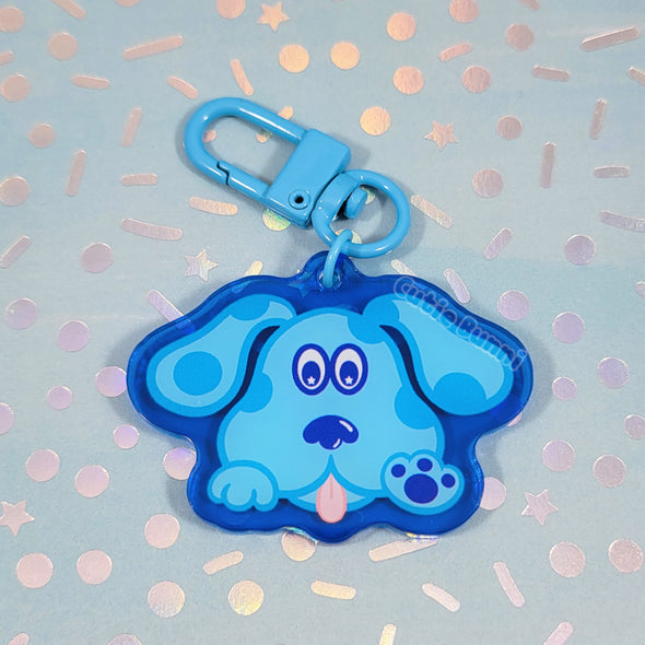 Childhood Blue Dog Acrylic Charm Keychain