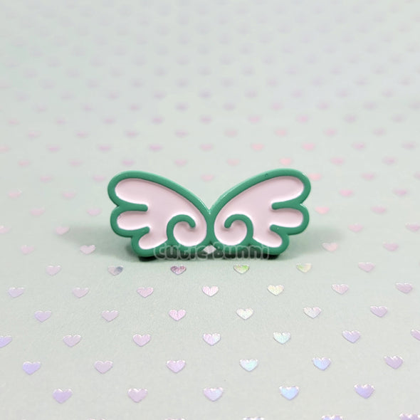 Angel Wings Mini Enamel Pin (Mint)