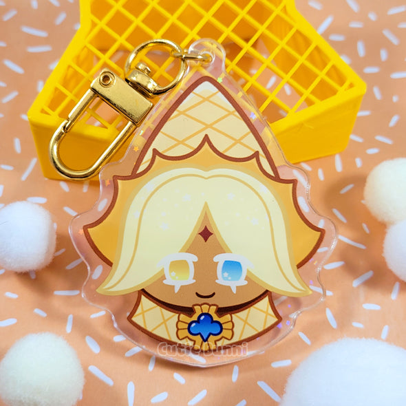 [Cookie Run] Pure Vanilla Cookie Acrylic Charm Keychain