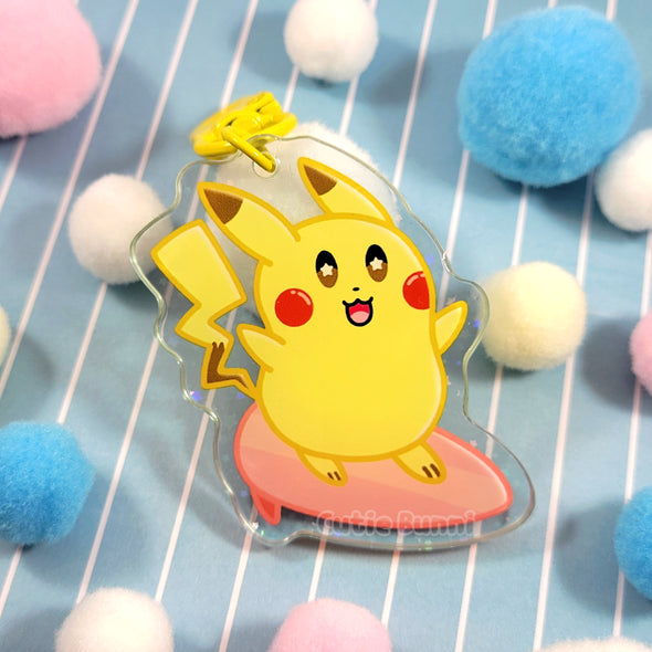 [Pokemon] Surfing Pikachu Acrylic Charm Keychain